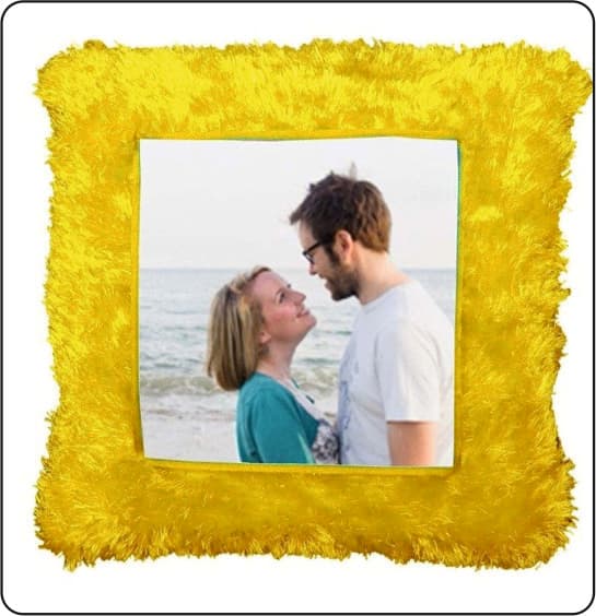 Custom Photo Pillow — Yellow Square